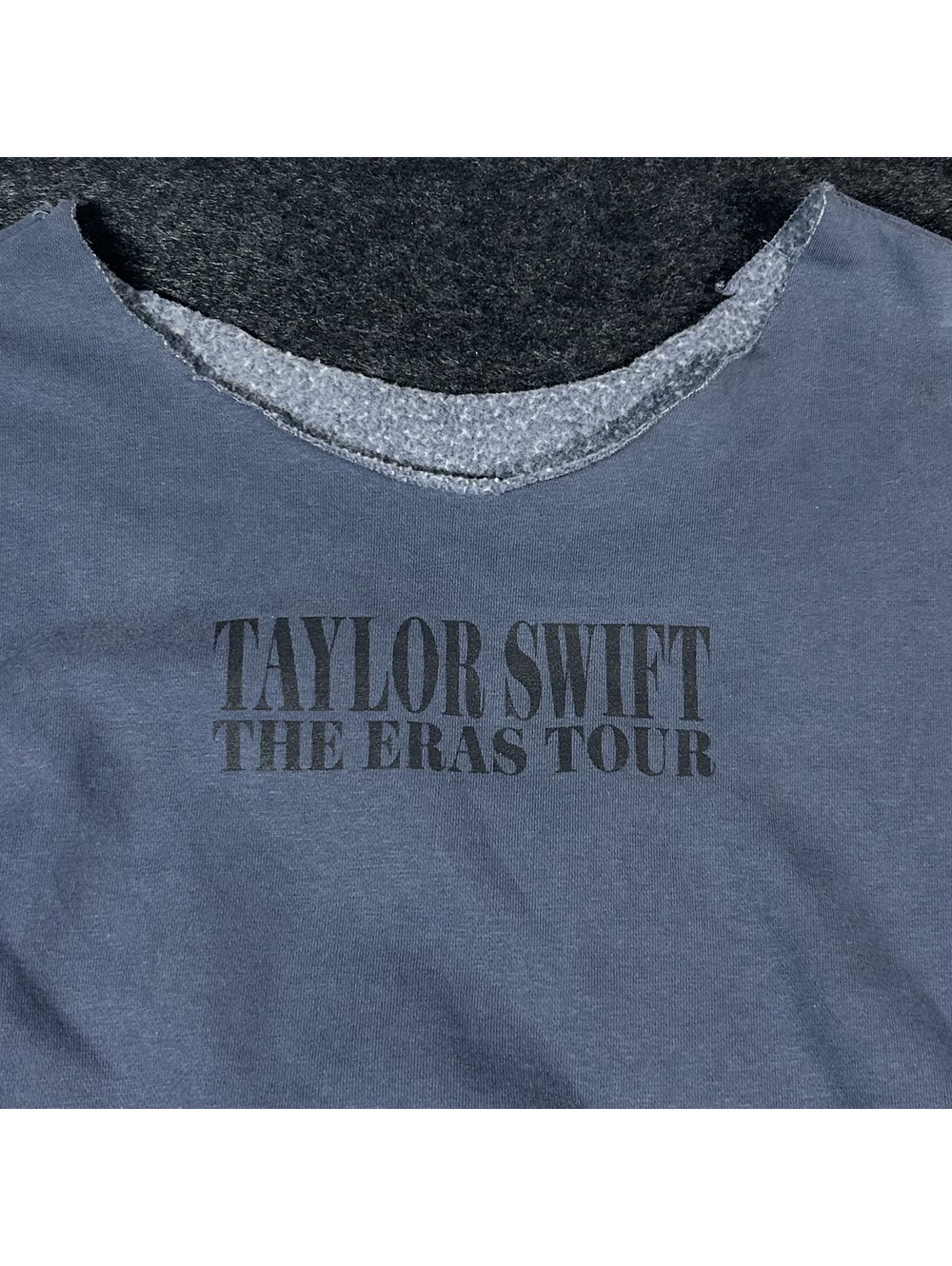 Custom Official Taylor Swift Eras Tour Grey/Blue Crewneck W/ Tour Dates Music